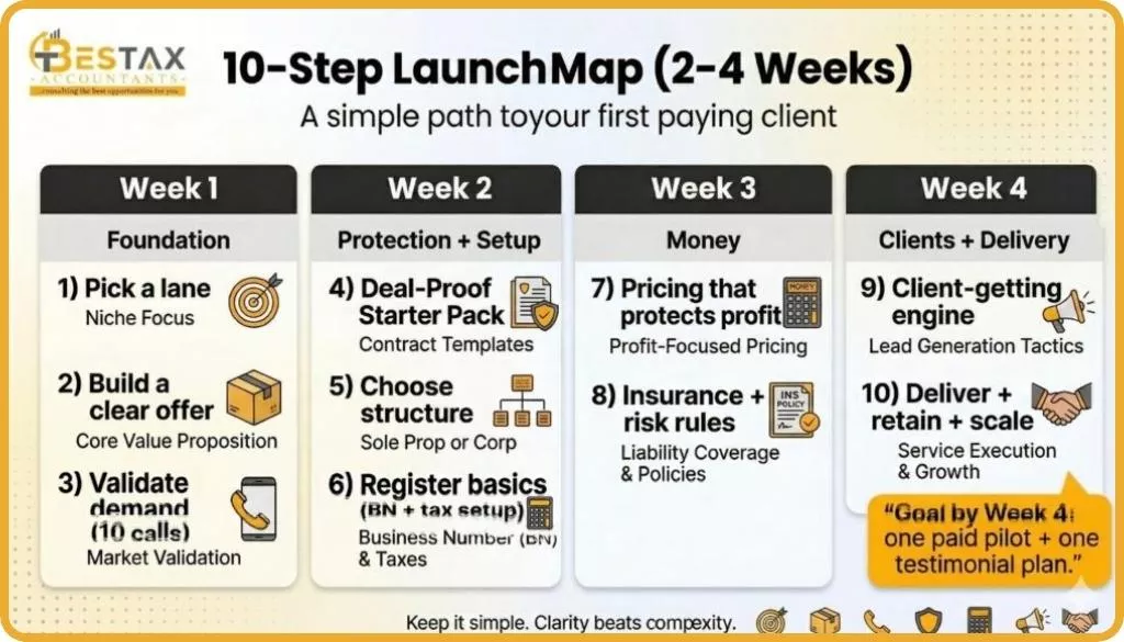 How to Start a Consulting Business in Canada - 10 Step Beginner’s Guide (2026) 1 10-Step Beginner’s Guide to Start Consulting Business